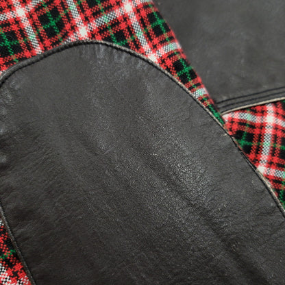 【中古品】【メンズ】 LEATHER PATCH CHECK L/S SHIRT レザー パッチ チェック ロングスリーブ シャツ 長袖 トップス 141-260306-as-33-izu サイズ：2 カラー：レッド系 万代Net店
