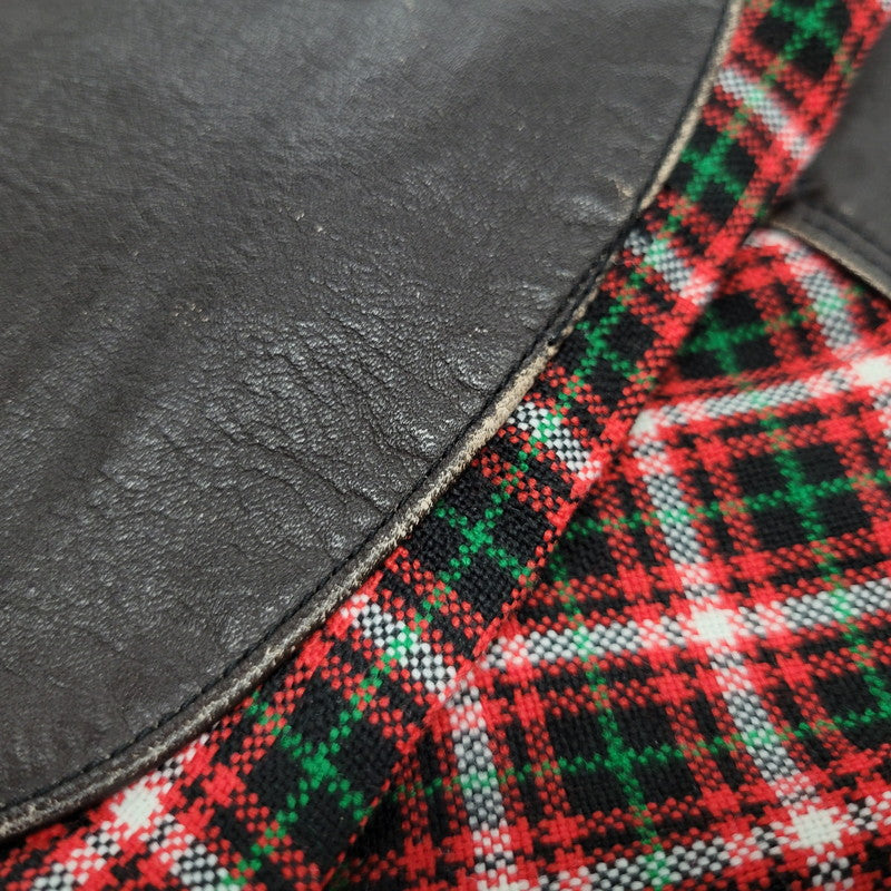 【中古品】【メンズ】 LEATHER PATCH CHECK L/S SHIRT レザー パッチ チェック ロングスリーブ シャツ 長袖 トップス 141-260306-as-33-izu サイズ：2 カラー：レッド系 万代Net店