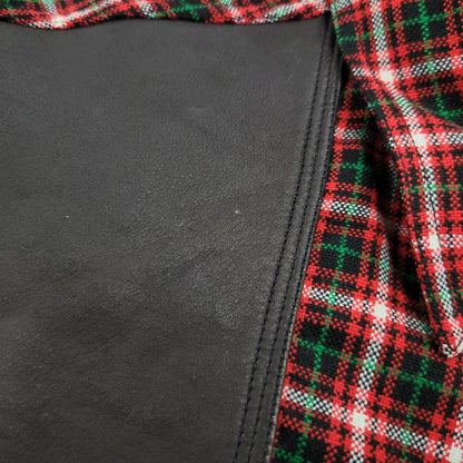 【中古品】【メンズ】 LEATHER PATCH CHECK L/S SHIRT レザー パッチ チェック ロングスリーブ シャツ 長袖 トップス 141-260306-as-33-izu サイズ：2 カラー：レッド系 万代Net店