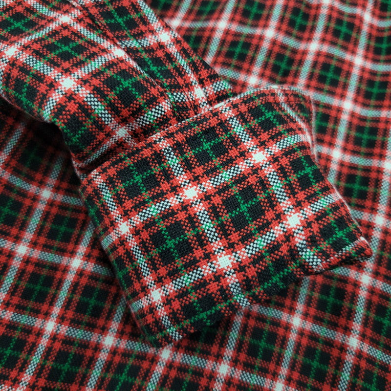 【中古品】【メンズ】 LEATHER PATCH CHECK L/S SHIRT レザー パッチ チェック ロングスリーブ シャツ 長袖 トップス 141-260306-as-33-izu サイズ：2 カラー：レッド系 万代Net店