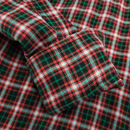 【中古品】【メンズ】 LEATHER PATCH CHECK L/S SHIRT レザー パッチ チェック ロングスリーブ シャツ 長袖 トップス 141-260306-as-33-izu サイズ：2 カラー：レッド系 万代Net店