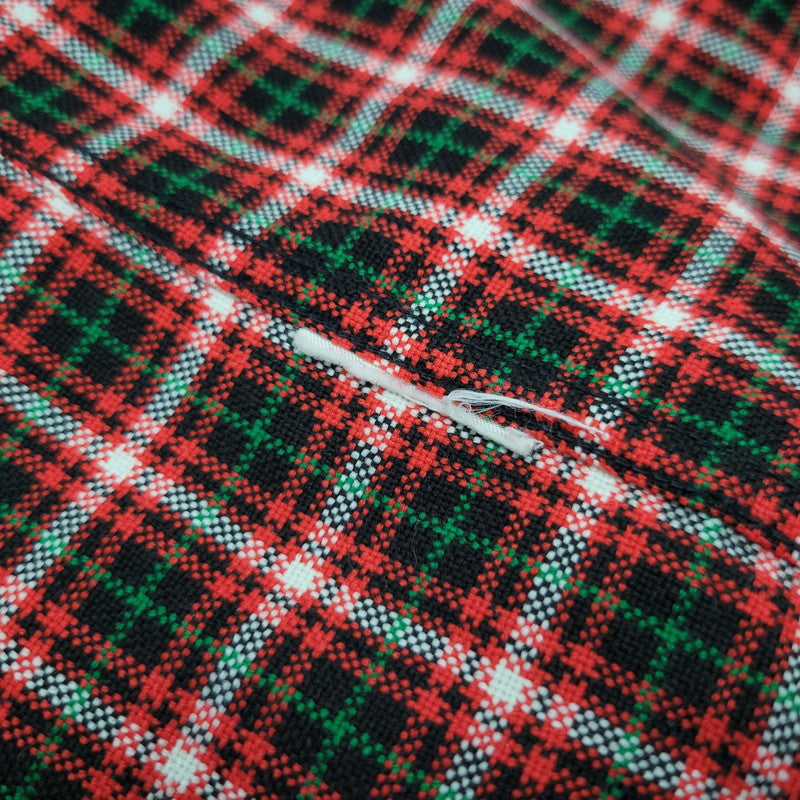 【中古品】【メンズ】 LEATHER PATCH CHECK L/S SHIRT レザー パッチ チェック ロングスリーブ シャツ 長袖 トップス 141-260306-as-33-izu サイズ：2 カラー：レッド系 万代Net店