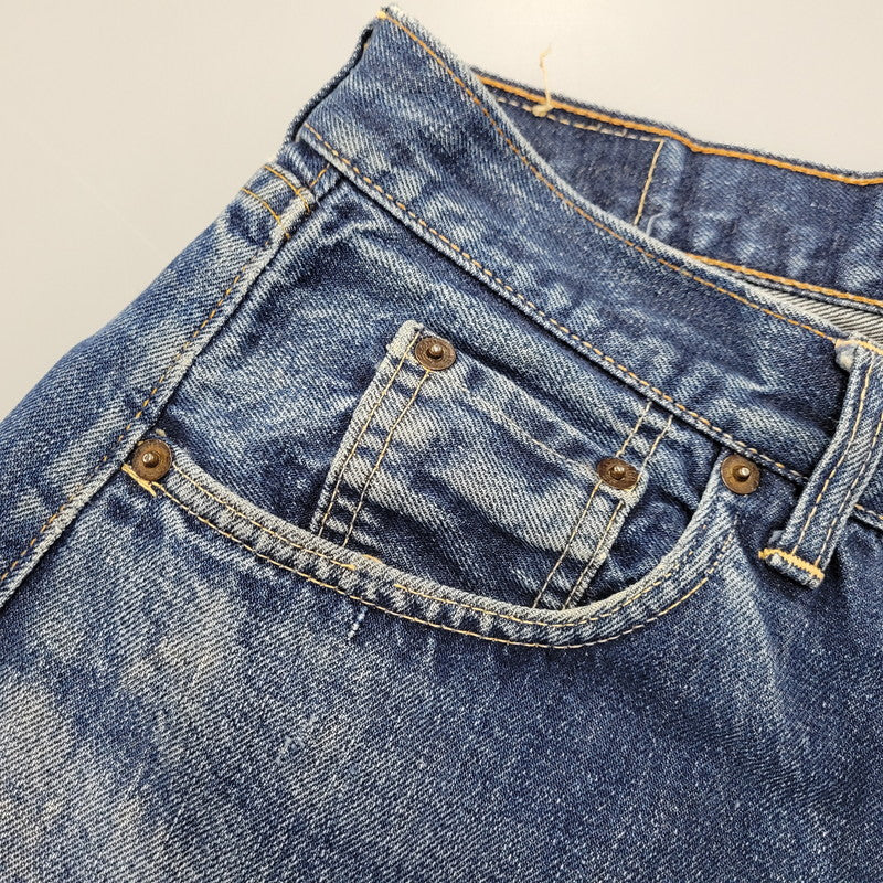 【現状渡し品】【メンズ】 刻印8 赤耳 不均等V 足長R 並行ステッチ ポケット裏シングル 裾チェーン BIG-E 前期 501 DENIM PANTS ビッグE デニム パンツ ボトムス 157-260308-kh-06-izu カラー：インディゴ 万代Net店