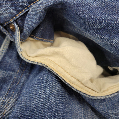 【現状渡し品】【メンズ】 刻印8 赤耳 不均等V 足長R 並行ステッチ ポケット裏シングル 裾チェーン BIG-E 前期 501 DENIM PANTS ビッグE デニム パンツ ボトムス 157-260308-kh-06-izu カラー：インディゴ 万代Net店