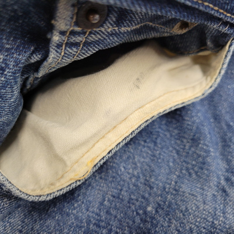 【現状渡し品】【メンズ】 刻印8 赤耳 不均等V 足長R 並行ステッチ ポケット裏シングル 裾チェーン BIG-E 前期 501 DENIM PANTS ビッグE デニム パンツ ボトムス 157-260308-kh-06-izu カラー：インディゴ 万代Net店