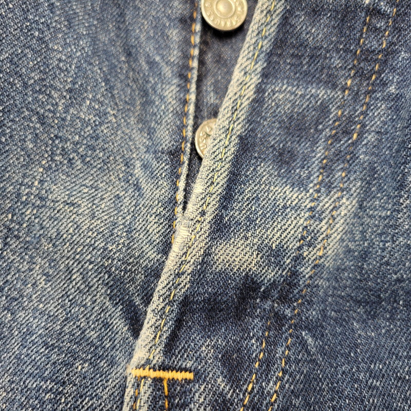 【現状渡し品】【メンズ】 刻印8 赤耳 不均等V 足長R 並行ステッチ ポケット裏シングル 裾チェーン BIG-E 前期 501 DENIM PANTS ビッグE デニム パンツ ボトムス 157-260308-kh-06-izu カラー：インディゴ 万代Net店