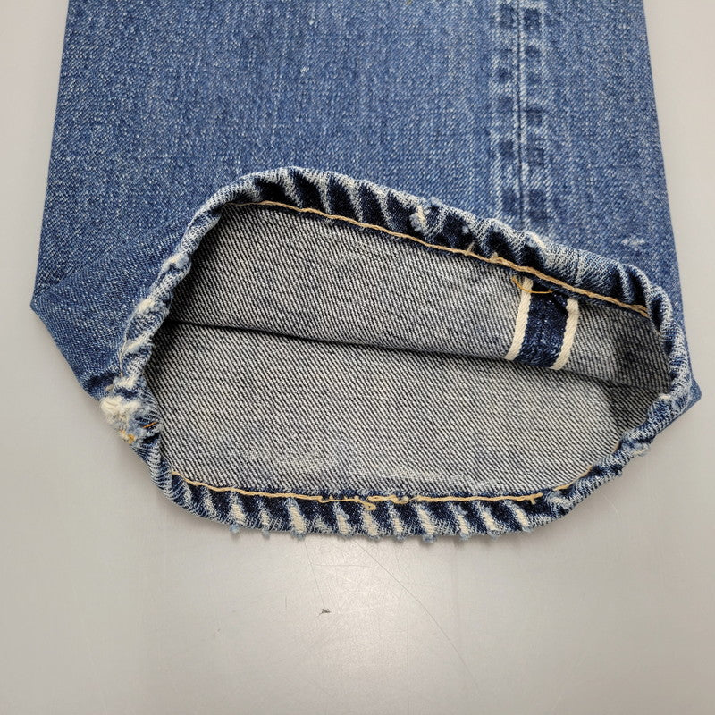 【現状渡し品】【メンズ】 刻印8 赤耳 不均等V 足長R 並行ステッチ ポケット裏シングル 裾チェーン BIG-E 前期 501 DENIM PANTS ビッグE デニム パンツ ボトムス 157-260308-kh-06-izu カラー：インディゴ 万代Net店