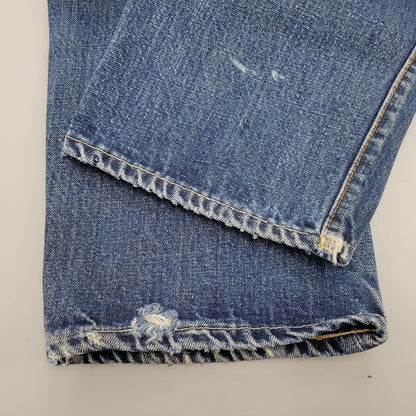 【現状渡し品】【メンズ】 刻印8 赤耳 不均等V 足長R 並行ステッチ ポケット裏シングル 裾チェーン BIG-E 前期 501 DENIM PANTS ビッグE デニム パンツ ボトムス 157-260308-kh-06-izu カラー：インディゴ 万代Net店