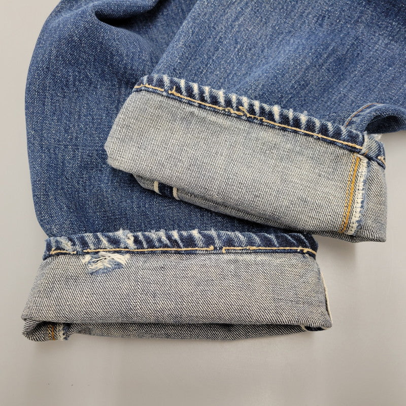 【現状渡し品】【メンズ】 刻印8 赤耳 不均等V 足長R 並行ステッチ ポケット裏シングル 裾チェーン BIG-E 前期 501 DENIM PANTS ビッグE デニム パンツ ボトムス 157-260308-kh-06-izu カラー：インディゴ 万代Net店
