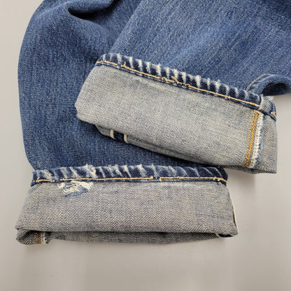 【現状渡し品】【メンズ】 刻印8 赤耳 不均等V 足長R 並行ステッチ ポケット裏シングル 裾チェーン BIG-E 前期 501 DENIM PANTS ビッグE デニム パンツ ボトムス 157-260308-kh-06-izu カラー：インディゴ 万代Net店