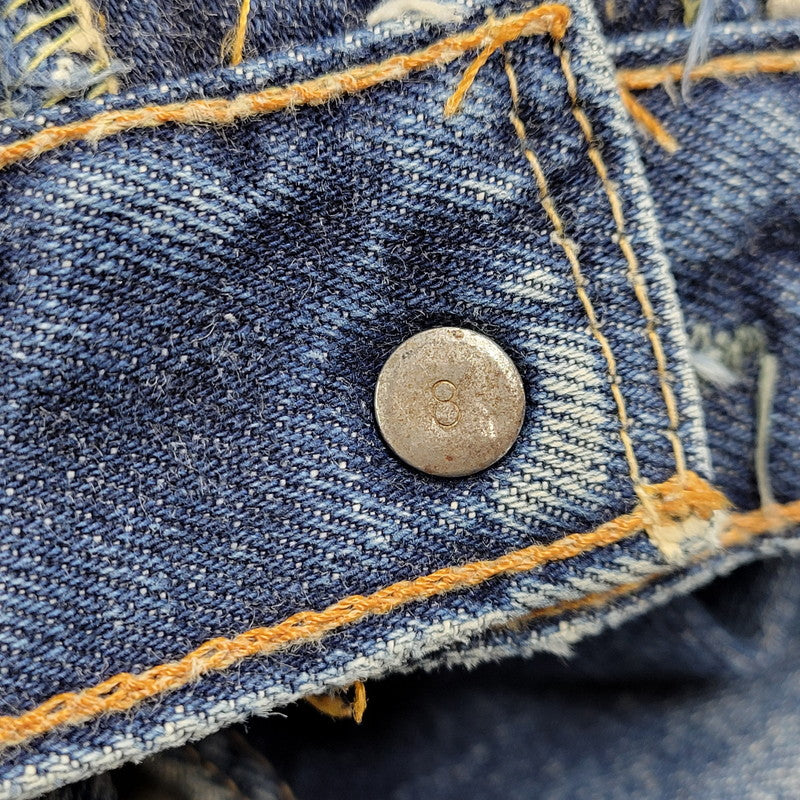 【現状渡し品】【メンズ】 刻印8 赤耳 不均等V 足長R 並行ステッチ ポケット裏シングル 裾チェーン BIG-E 前期 501 DENIM PANTS ビッグE デニム パンツ ボトムス 157-260308-kh-06-izu カラー：インディゴ 万代Net店