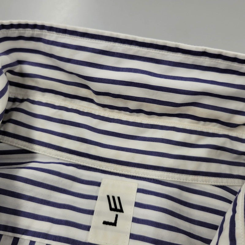 【中古品】【メンズ】 L'ECHOPPE レショップ 20-050-053-0032 STRIPE WIDE REGULAR SHIRTS ストライプ ワイド レギュラー シャツ トップス 長袖 140-260311-kh-13-izu サイズ：2 カラー：ネイビー×ホワイト 万代Net店