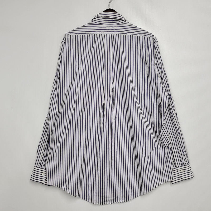 【中古品】【メンズ】 L'ECHOPPE レショップ 20-050-053-0032 STRIPE WIDE REGULAR SHIRTS ストライプ ワイド レギュラー シャツ トップス 長袖 140-260311-kh-13-izu サイズ：2 カラー：ネイビー×ホワイト 万代Net店