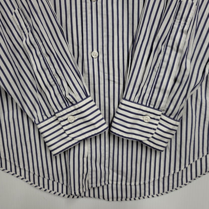 【中古品】【メンズ】 L'ECHOPPE レショップ 20-050-053-0032 STRIPE WIDE REGULAR SHIRTS ストライプ ワイド レギュラー シャツ トップス 長袖 140-260311-kh-13-izu サイズ：2 カラー：ネイビー×ホワイト 万代Net店