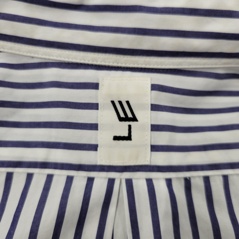 【中古品】【メンズ】 L'ECHOPPE レショップ 20-050-053-0032 STRIPE WIDE REGULAR SHIRTS ストライプ ワイド レギュラー シャツ トップス 長袖 140-260311-kh-13-izu サイズ：2 カラー：ネイビー×ホワイト 万代Net店