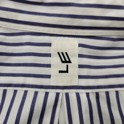 【中古品】【メンズ】 L'ECHOPPE レショップ 20-050-053-0032 STRIPE WIDE REGULAR SHIRTS ストライプ ワイド レギュラー シャツ トップス 長袖 140-260311-kh-13-izu サイズ：2 カラー：ネイビー×ホワイト 万代Net店