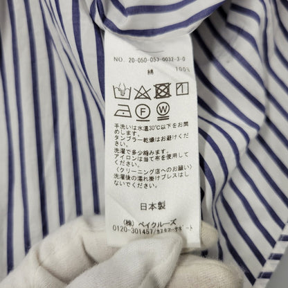 【中古品】【メンズ】 L'ECHOPPE レショップ 20-050-053-0032 STRIPE WIDE REGULAR SHIRTS ストライプ ワイド レギュラー シャツ トップス 長袖 140-260311-kh-13-izu サイズ：2 カラー：ネイビー×ホワイト 万代Net店