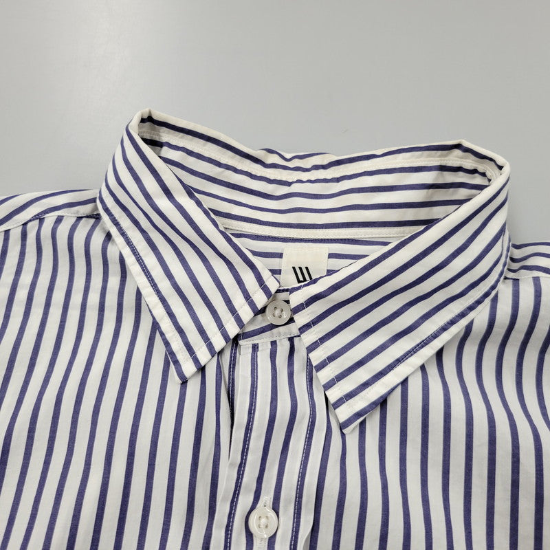 【中古品】【メンズ】 L'ECHOPPE レショップ 20-050-053-0032 STRIPE WIDE REGULAR SHIRTS ストライプ ワイド レギュラー シャツ トップス 長袖 140-260311-kh-13-izu サイズ：2 カラー：ネイビー×ホワイト 万代Net店