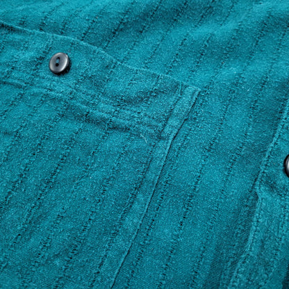 【中古品】【メンズ】 GOOUCH グーチ SILK STRIPE SHIRT シルク ストライプ シャツ トップス 長袖 146-260311-kh-10-izu サイズ：M カラー：グリーン 万代Net店