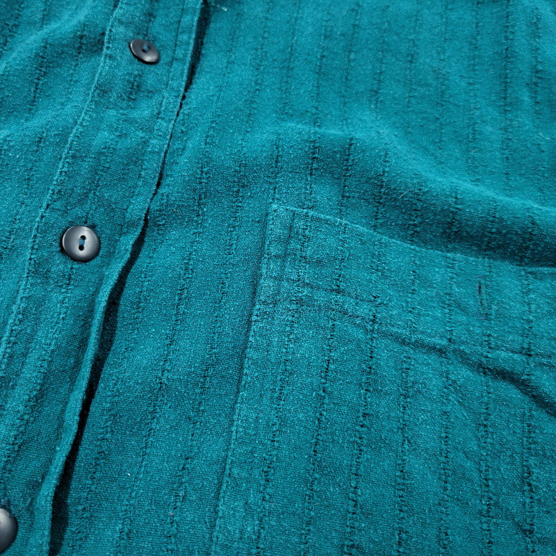 【中古品】【メンズ】 GOOUCH グーチ SILK STRIPE SHIRT シルク ストライプ シャツ トップス 長袖 146-260311-kh-10-izu サイズ：M カラー：グリーン 万代Net店