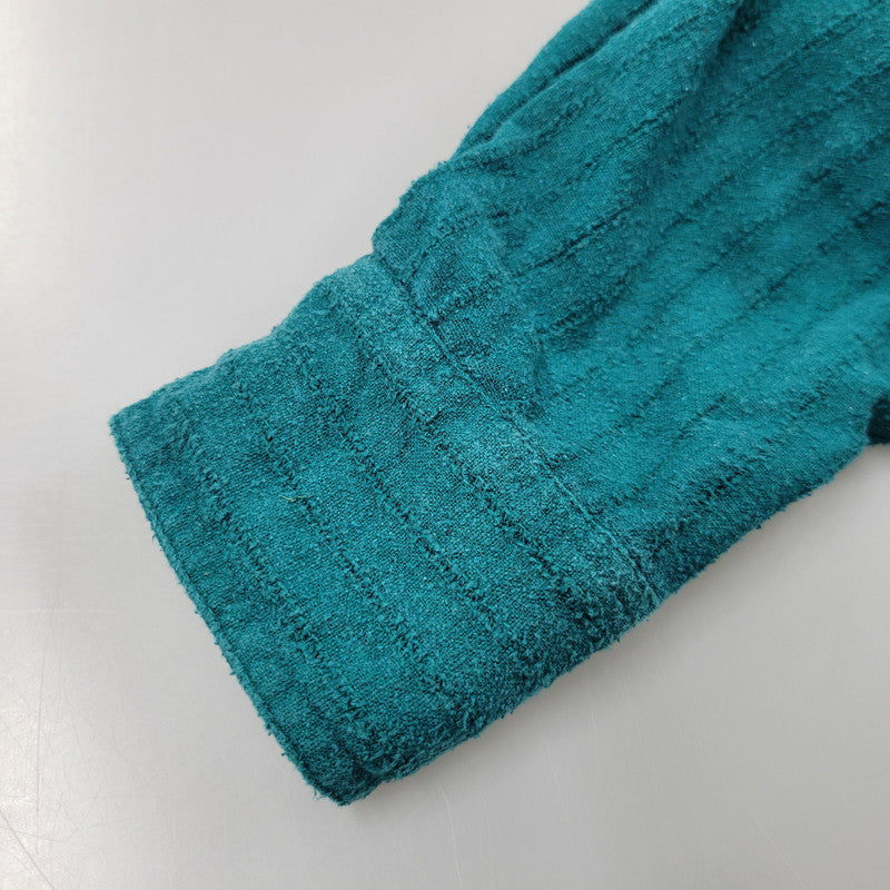 【中古品】【メンズ】 GOOUCH グーチ SILK STRIPE SHIRT シルク ストライプ シャツ トップス 長袖 146-260311-kh-10-izu サイズ：M カラー：グリーン 万代Net店