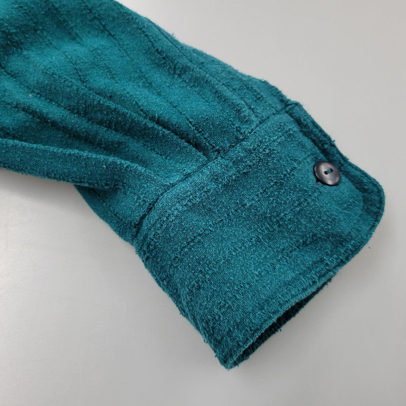 【中古品】【メンズ】 GOOUCH グーチ SILK STRIPE SHIRT シルク ストライプ シャツ トップス 長袖 146-260311-kh-10-izu サイズ：M カラー：グリーン 万代Net店