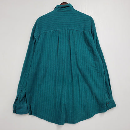 【中古品】【メンズ】 GOOUCH グーチ SILK STRIPE SHIRT シルク ストライプ シャツ トップス 長袖 146-260311-kh-10-izu サイズ：M カラー：グリーン 万代Net店