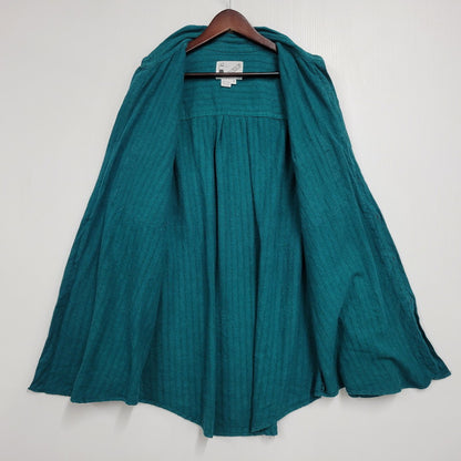 【中古品】【メンズ】 GOOUCH グーチ SILK STRIPE SHIRT シルク ストライプ シャツ トップス 長袖 146-260311-kh-10-izu サイズ：M カラー：グリーン 万代Net店