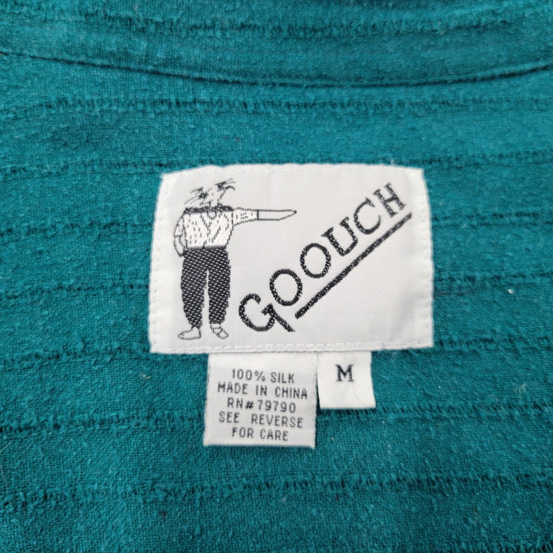 【中古品】【メンズ】 GOOUCH グーチ SILK STRIPE SHIRT シルク ストライプ シャツ トップス 長袖 146-260311-kh-10-izu サイズ：M カラー：グリーン 万代Net店