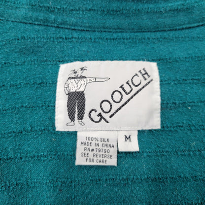【中古品】【メンズ】 GOOUCH グーチ SILK STRIPE SHIRT シルク ストライプ シャツ トップス 長袖 146-260311-kh-10-izu サイズ：M カラー：グリーン 万代Net店