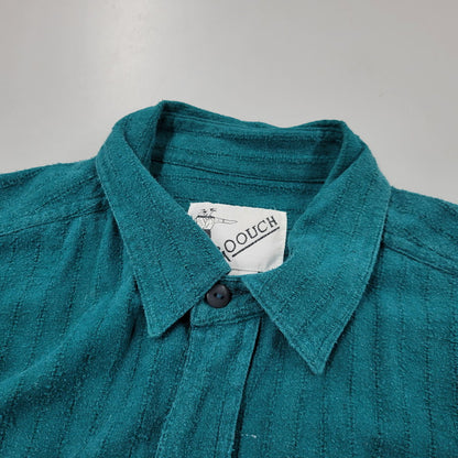 【中古品】【メンズ】 GOOUCH グーチ SILK STRIPE SHIRT シルク ストライプ シャツ トップス 長袖 146-260311-kh-10-izu サイズ：M カラー：グリーン 万代Net店