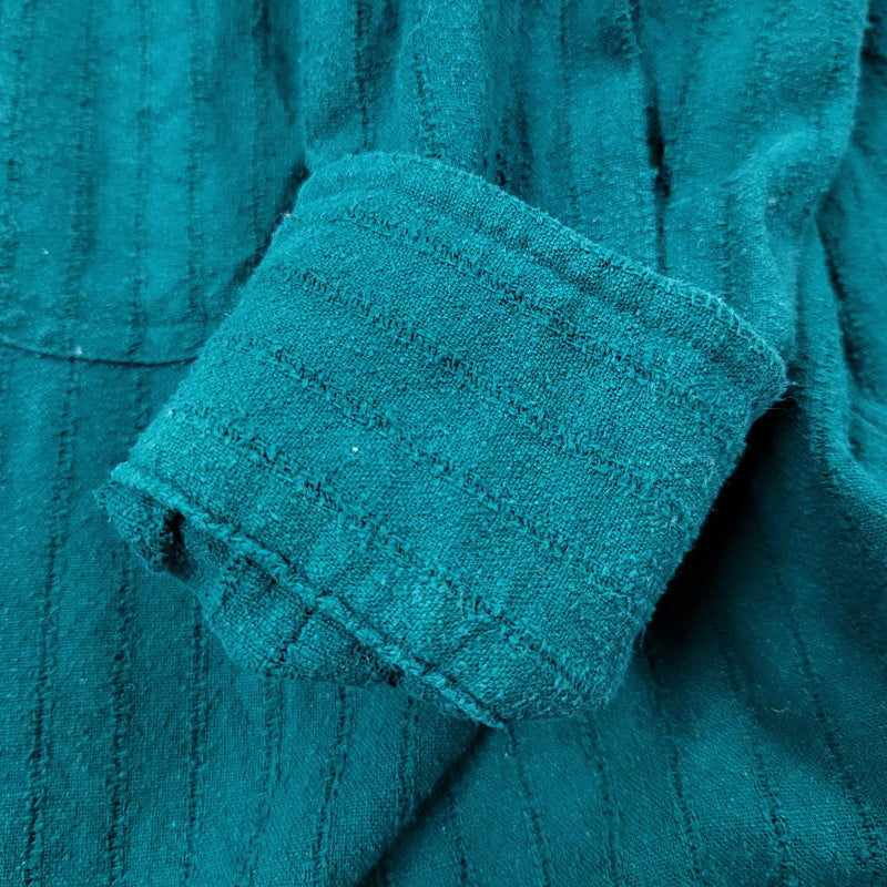 【中古品】【メンズ】 GOOUCH グーチ SILK STRIPE SHIRT シルク ストライプ シャツ トップス 長袖 146-260311-kh-10-izu サイズ：M カラー：グリーン 万代Net店