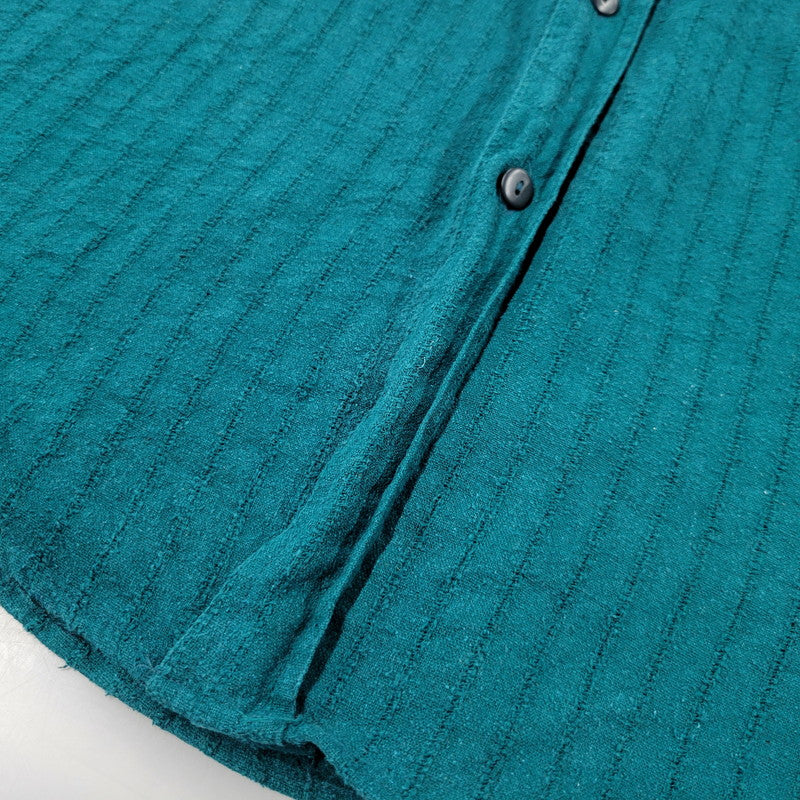 【中古品】【メンズ】 GOOUCH グーチ SILK STRIPE SHIRT シルク ストライプ シャツ トップス 長袖 146-260311-kh-10-izu サイズ：M カラー：グリーン 万代Net店