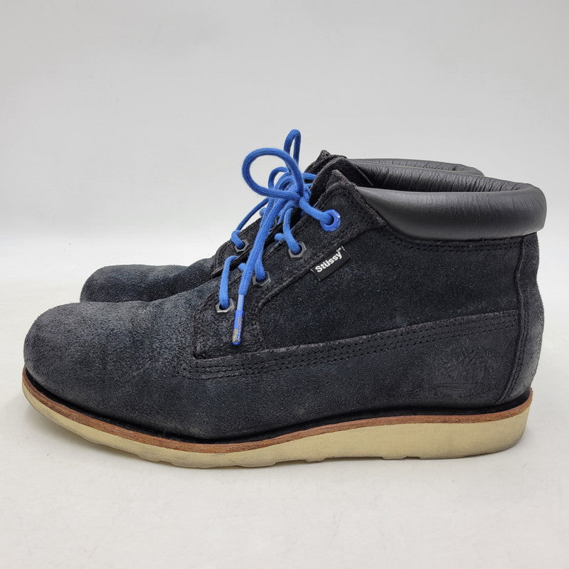 【中古品】【メンズ/レディース】 STUSSY×TIMBERLAND ステューシー×ティンバーランド 39585 30周年記念 4 EYELET CHUKKA BOOT フォー アイレット チャッカ ブーツ シューズ 靴 164-260306-cs-09-izu サイズ：US8 カラー：ブラック 万代Net店