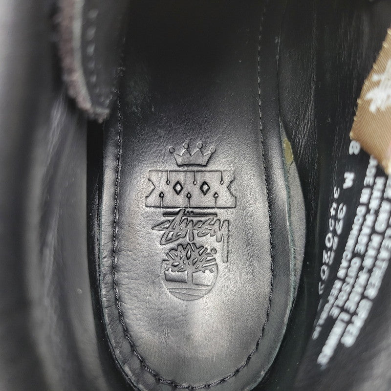 【中古品】【メンズ/レディース】 STUSSY×TIMBERLAND ステューシー×ティンバーランド 39585 30周年記念 4 EYELET CHUKKA BOOT フォー アイレット チャッカ ブーツ シューズ 靴 164-260306-cs-09-izu サイズ：US8 カラー：ブラック 万代Net店