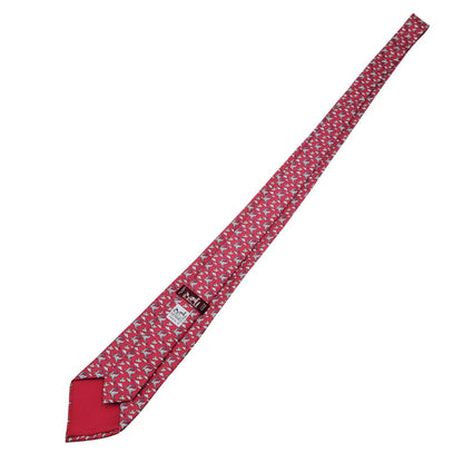 【中古品】【メンズ】 HERMES エルメス SILK REINDEER NECKTIE シルク レインディア ネクタイ 183-260311-cs-10-izu カラー：レッド 万代Net店
