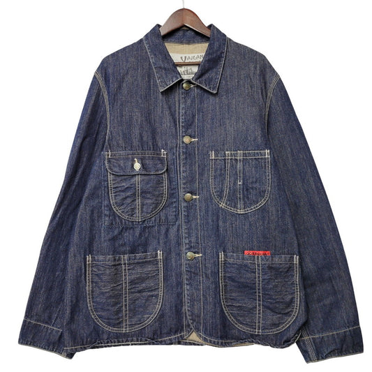 【中古品】【メンズ】 YAMANE ヤマネ DENIM COVER ALL LOT3006 デニム カバーオール ジャケット アウター 145-260306-as-30-izu サイズ：42-44 カラー：インディゴ 万代Net店