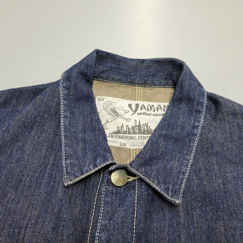 【中古品】【メンズ】 YAMANE ヤマネ DENIM COVER ALL LOT3006 デニム カバーオール ジャケット アウター 145-260306-as-30-izu サイズ：42-44 カラー：インディゴ 万代Net店