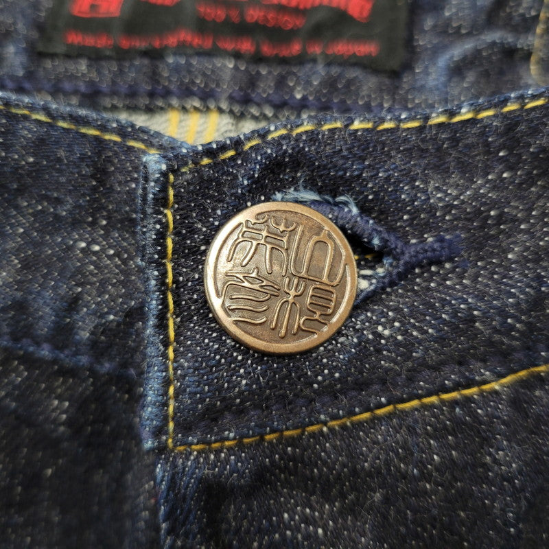 【中古品】【メンズ】 YAMANE ヤマネ PRINT DENIM PANTS LOT1947 プリント デニムパンツ シンチバック 山 ジーンズ ボトムス 156-260306-as-25-izu サイズ：34×34 カラー：インディゴ 万代Net店