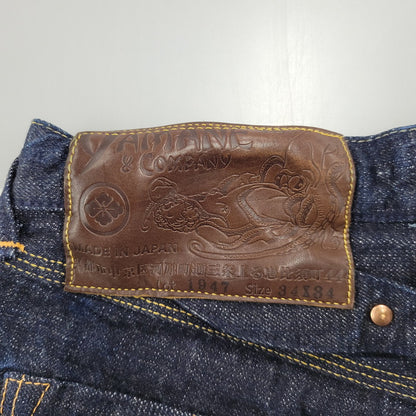 【中古品】【メンズ】 YAMANE ヤマネ PRINT DENIM PANTS LOT1947 プリント デニムパンツ シンチバック 山 ジーンズ ボトムス 156-260306-as-25-izu サイズ：34×34 カラー：インディゴ 万代Net店
