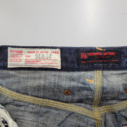 【中古品】【メンズ】 YAMANE ヤマネ PRINT DENIM PANTS LOT1947 プリント デニムパンツ シンチバック 山 ジーンズ ボトムス 156-260306-as-25-izu サイズ：34×34 カラー：インディゴ 万代Net店