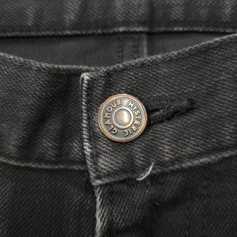 【現状渡し品】【メンズ】 HYSTERIC GLAMOUR ヒステリックグラマー STUDS SKINNY DENIM PANTS スタッズ スキニー デニムパンツ ジーンズ ボトムス 151-260306-as-24-izu サイズ：31 カラー：ブラック 万代Net店