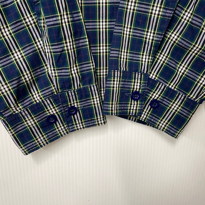 【中古品】【メンズ】 THEORIES セオリーズ HALF ZIP CHECK SHIRT ハーフジップ チェック シャツ トップス 長袖 142-260311-ya-23-izu サイズ：M カラー：GREEN×NAVY 万代Net店