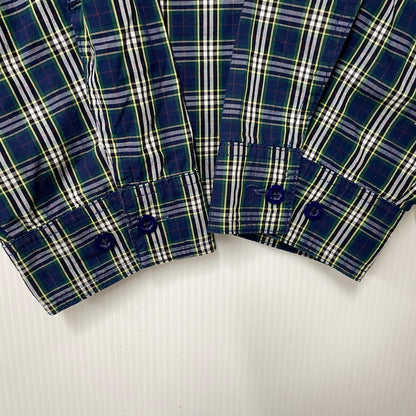 【中古品】【メンズ】 THEORIES セオリーズ HALF ZIP CHECK SHIRT ハーフジップ チェック シャツ トップス 長袖 142-260311-ya-23-izu サイズ：M カラー：GREEN×NAVY 万代Net店