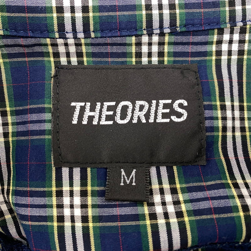 【中古品】【メンズ】 THEORIES セオリーズ HALF ZIP CHECK SHIRT ハーフジップ チェック シャツ トップス 長袖 142-260311-ya-23-izu サイズ：M カラー：GREEN×NAVY 万代Net店
