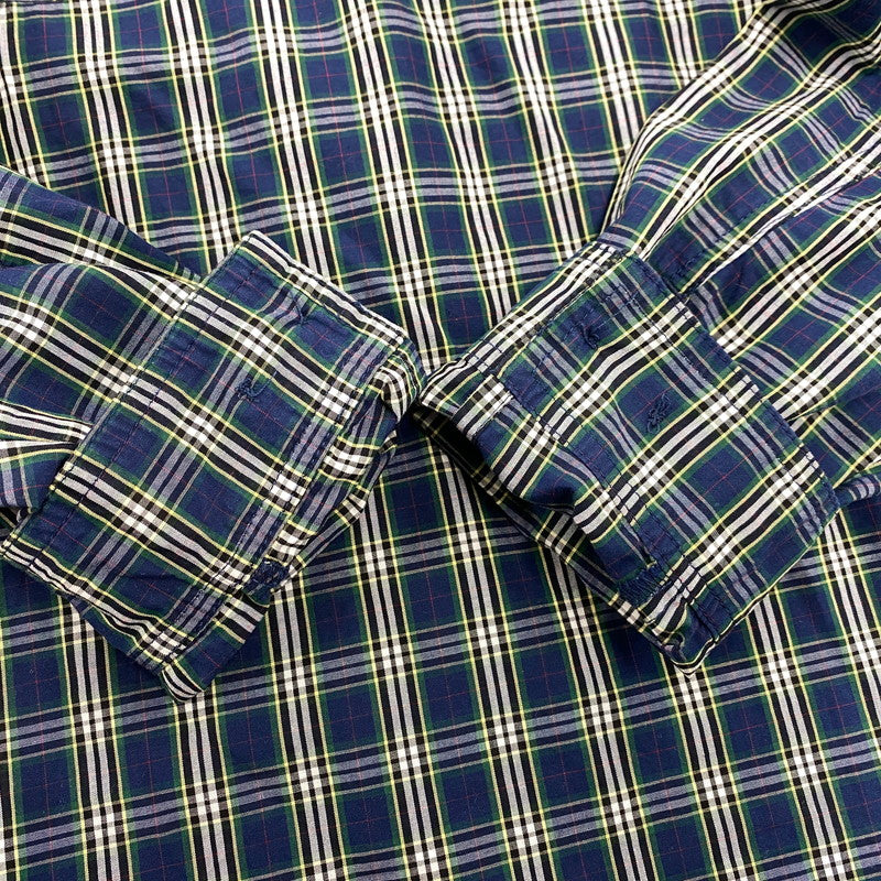 【中古品】【メンズ】 THEORIES セオリーズ HALF ZIP CHECK SHIRT ハーフジップ チェック シャツ トップス 長袖 142-260311-ya-23-izu サイズ：M カラー：GREEN×NAVY 万代Net店