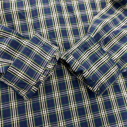 【中古品】【メンズ】 THEORIES セオリーズ HALF ZIP CHECK SHIRT ハーフジップ チェック シャツ トップス 長袖 142-260311-ya-23-izu サイズ：M カラー：GREEN×NAVY 万代Net店