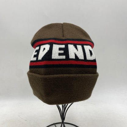 【中古品】【メンズ/レディース】 BAR LOGO BEANIE バー ロゴ ビーニー ニットキャップ 帽子 185-260311-ya-18-izu サイズ：F カラー：BROWN 万代Net店