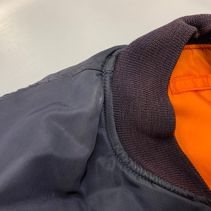 【現状渡し品】【メンズ】 ALPHA INDUSTRIES アルファインダストリーズ SCOVILLジッパー DSA100-69-C-0123 1969年復刻MODEL MA-1 FLIGHT JACKET フライト ジャケット アウター 145-260307-kh-05-izu サイズ：XL カラー：ネイビー×オレンジ 万代Net店