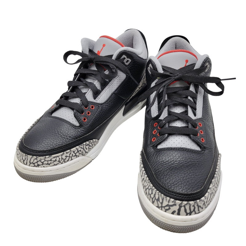 【中古品】【メンズ】 854262-001 AIR JORDAN 3 RETRO OG BLACK CEMENT (2018) スニーカー 靴 160-260307-tt-16-izu サイズ：28.5cm カラー：BLACK/FIRE RED-CEMENT GREY 万代Net店
